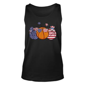 Red White Blue Basketball Lover Patriotic 4Th Of July Gifts Unisex Tank Top - Seseable