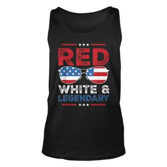 Red White Legendary Papa Father Son Matching 4Th Of July Dad Unisex Tank Top - Seseable