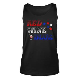 Red Wine Blue 4Th Of July Wine Red White Blue Wine Glasses V3 Unisex Tank Top | Favorety CA