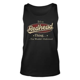 Redhead Shirt Personalized Name Gifts T Shirt Name Print T Shirts Shirts With Name Redhead Unisex Tank Top - Seseable