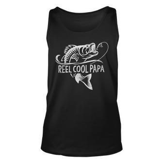 Reel Cool Papa Fishing Dad Gifts Fathers Day Fisherman Fish Unisex Tank Top - Seseable