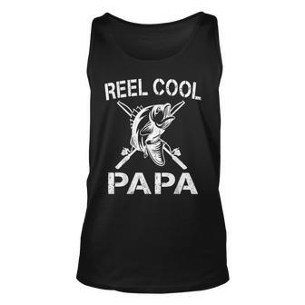 Reel Cool Papa Fishing Dad Gifts Fathers Day Fisherman Fish Unisex Tank Top - Seseable