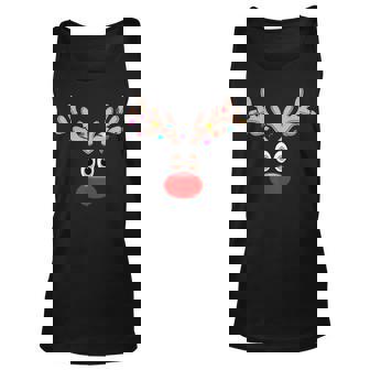 Reindeer Face For Christmas In July - Reindeer Costume Unisex Tank Top - Thegiftio