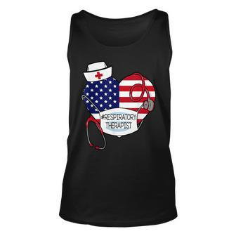 Respiratory Therapist Love America 4Th Of July For Nurse Dad Unisex Tank Top - Seseable