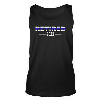 Retired 2022 Police Officer Thin Blue Line Unisex Tank Top | Mazezy
