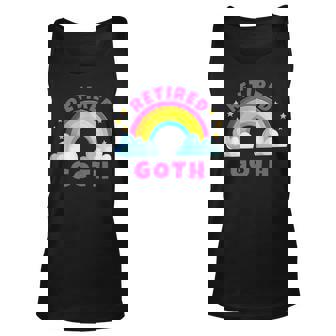 Retired Goth | Sarcastic Rainbow Unicorn Goth Music Unisex Tank Top - Thegiftio