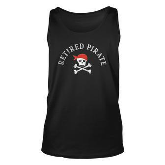 Retired Pirate Jolly Roger Flag Unisex Tank Top | Mazezy