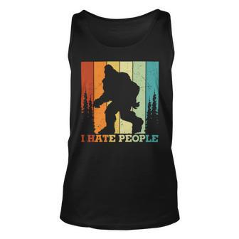 Retro Camping I Hate People Unisex Tank Top - Monsterry
