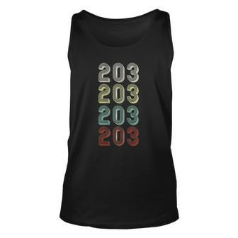 Retro Classic Area Code 203 New Haven Connecticut Ct State Unisex Tank Top | Mazezy