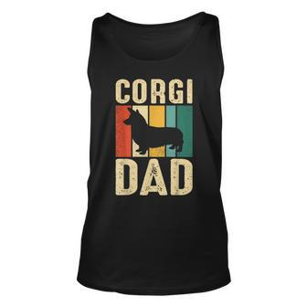 Retro Corgi Dad Dog Owner Pet Lover Welsh Corgi Father Unisex Tank Top - Thegiftio UK