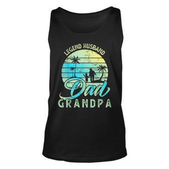 Retro Fathers Day Dad The Legend Husband Dad Grandpa Unisex Tank Top - Seseable