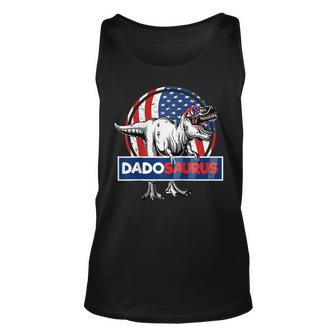 Retro Patriotic Dinosaur T Rex Dad Fathers Day 4Th Of July Unisex Tank Top - Seseable