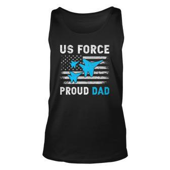 Retro Proud Us Air Force Dad American Flag Fathers Day Men Unisex Tank Top | Mazezy