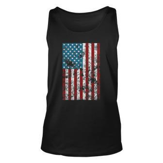 Retro Style 4Th July Usa Patriotic Distressed America Flag Unisex Tank Top | Mazezy AU