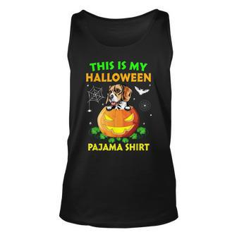 Retro This Is My Halloween Pajama Beagle Unisex Tank Top - Seseable