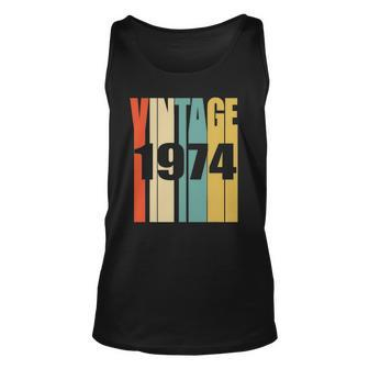 Retro Vintage 1974 48 Yrs Old Bday 1974 48Th Birthday Unisex Tank Top | Mazezy