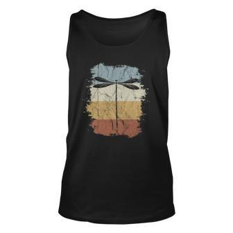 Retro Vintage Color Dragonfly Silhouette Unisex Tank Top | Mazezy