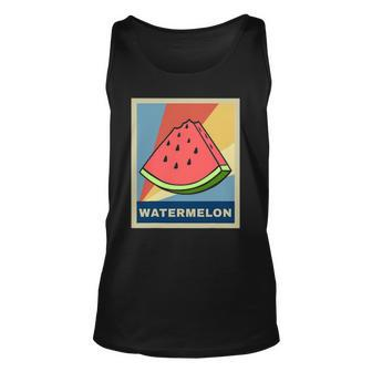Retro Watermelon Slice - Summer Watermelon Fruit Tee Unisex Tank Top | Mazezy