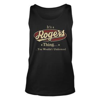 Rogers Shirt Personalized Name Gifts T Shirt Name Print T Shirts Shirts With Name Rogers Unisex Tank Top - Seseable