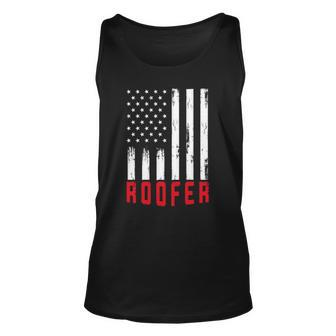 Roofer American Flag 4Th July Gift Roofing Novelty Gift Unisex Tank Top | Mazezy