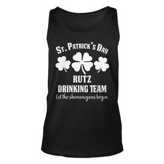 Rutz Name Gift Drinking Team Rutz Let The Shenanigans Begin Unisex Tank Top - Seseable