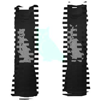 Sage Green Owl Silhouette Artwork Unisex Tank Top | Mazezy