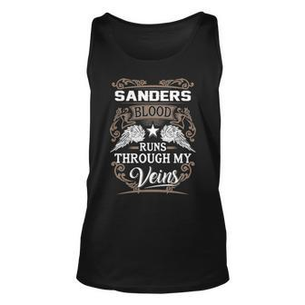 Sanders Name Gift Sanders Blood Runs Throuh My Veins Unisex Tank Top - Seseable
