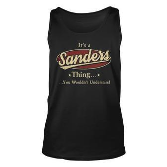 Sanders Shirt Personalized Name Gifts T Shirt Name Print T Shirts Shirts With Name Sanders Unisex Tank Top - Seseable