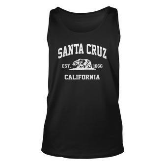 Santa Cruz California Ca Vintage State Athletic Style Unisex Tank Top | Mazezy