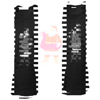 Santa Flamingo Float Christmas In July Hawaiian Party Santa Unisex Tank Top - Thegiftio