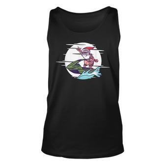 Santa Riding A Jet Ski Funny Xmas Santa Claus Unisex Tank Top - Thegiftio UK