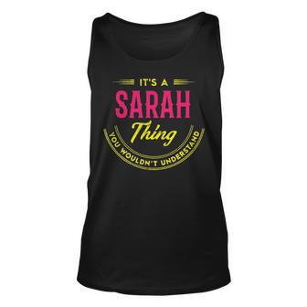Sarah Shirt Personalized Name Gifts T Shirt Name Print T Shirts Shirts With Name Sarah Unisex Tank Top - Seseable