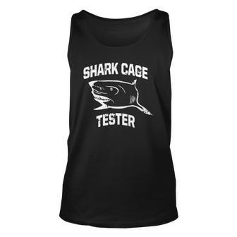 Shark Cage Tester Vintage Funny Amputee Unisex Tank Top | Mazezy