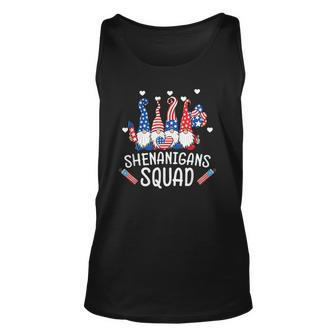 Shenanigans Squad 4Th Of July Gnomes Usa Independence Day Unisex Tank Top | Mazezy