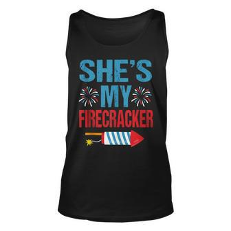 Shes My Firecracker His And Hers 4Th July Couples Unisex Tank Top - Seseable
