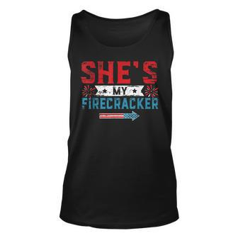 Shes My Firecracker His And Hers 4Th July Matching Couples Unisex Tank Top - Seseable
