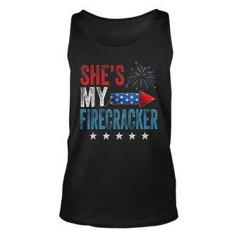 Shes My Firecracker His And Hers 4Th July Vintage Gift Unisex Tank Top - Seseable
