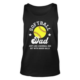 Mens Softball Dad Like A Baseball Dad With Bigger Balls Softball Tank Top | Mazezy