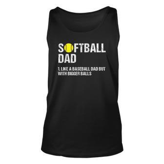 Mens Softball Dad Just Like A Baseball Dad But With Bigger Balls Tank Top | Mazezy