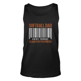 Softball Dad Scan For Payment Barcode Softball Lover Father Tank Top | Mazezy