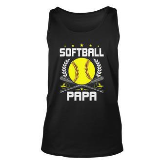 Softball Papa Baseball Lover Dad Unisex Tank Top | Mazezy