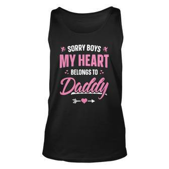 Sorry Boys My Heart Belongs To Daddy Girls Valentine Unisex Tank Top | Mazezy