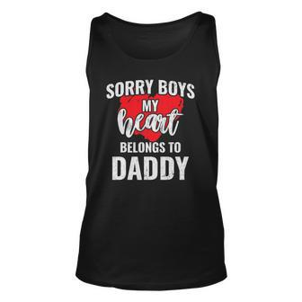 Sorry Boys My Heart Belongs To Daddy Kids Valentines Gift Unisex Tank Top | Mazezy