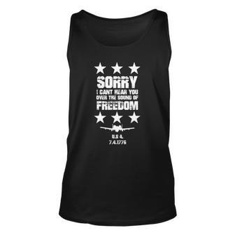 Sorry I Cant Hear You Over The Sound Of Freedom Unisex Tank Top | Mazezy CA