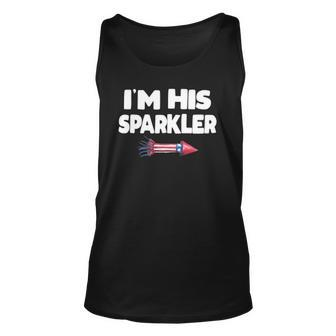 Womens Im His Sparkler Fireworks Couple Matching 4Th Of July Tank Top | Mazezy