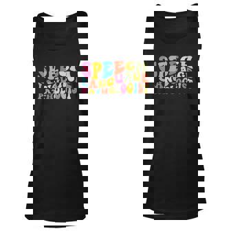 Womens Speech Language Pathologist Boho Retro Speech Therapy Slp Tank Top | Mazezy