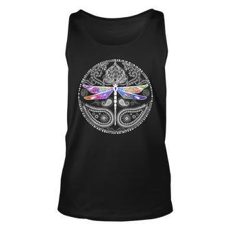 Spiritual Hippie Dragonfly Insect Mystical Mandala Colorful Unisex Tank Top - Thegiftio UK