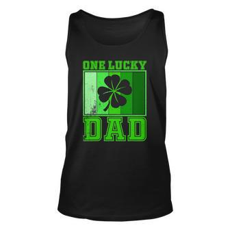 St Patricks Day One Lucky Dad Vintage Father Gift Unisex Tank Top | Mazezy