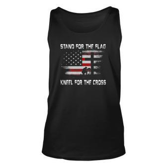 Stand For The Flag Kneel For The Cross 4Th Of July Unisex Tank Top | Mazezy