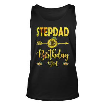 Stepdad Of The Birthday Girl Dad Sunflower Gifts Unisex Tank Top - Seseable